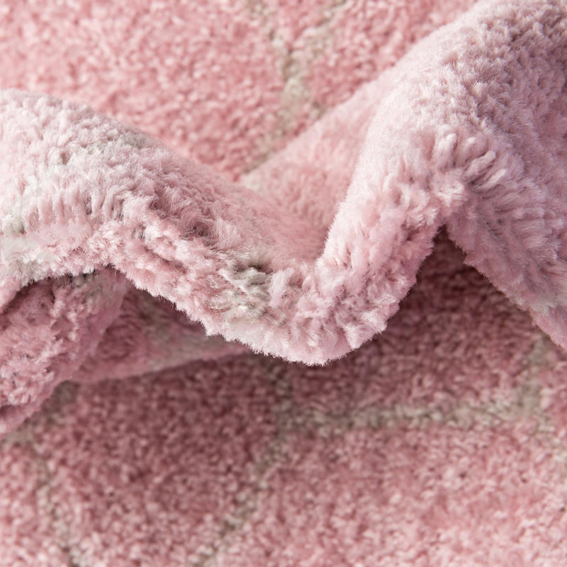 Tapis géométrique Debrodie, Rond 7 pi 1 po, Pink