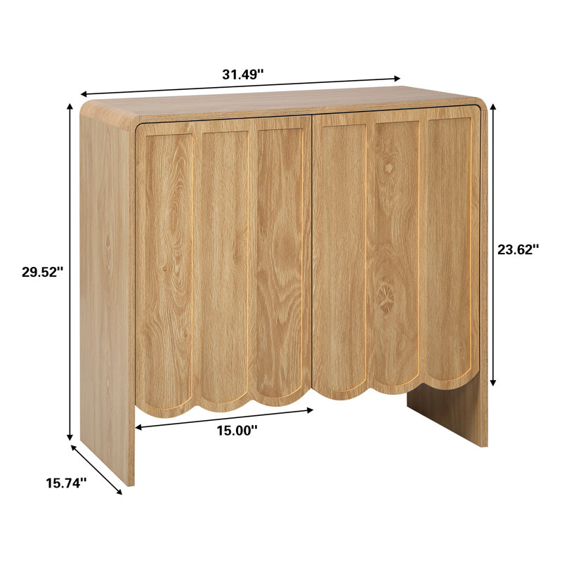Dulinsky 29.52" Tall 2 - Door Accent Cabinet (set Of 2), Natural