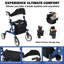 Lightweight Aluminum Rollator Walker for Seniors – collapsible All-Terrain Mobility Chair, 12" Shock Absorbing Rubber Wheels, Adjustable Height, Backrest –Shock absorption, collapsible left and right
