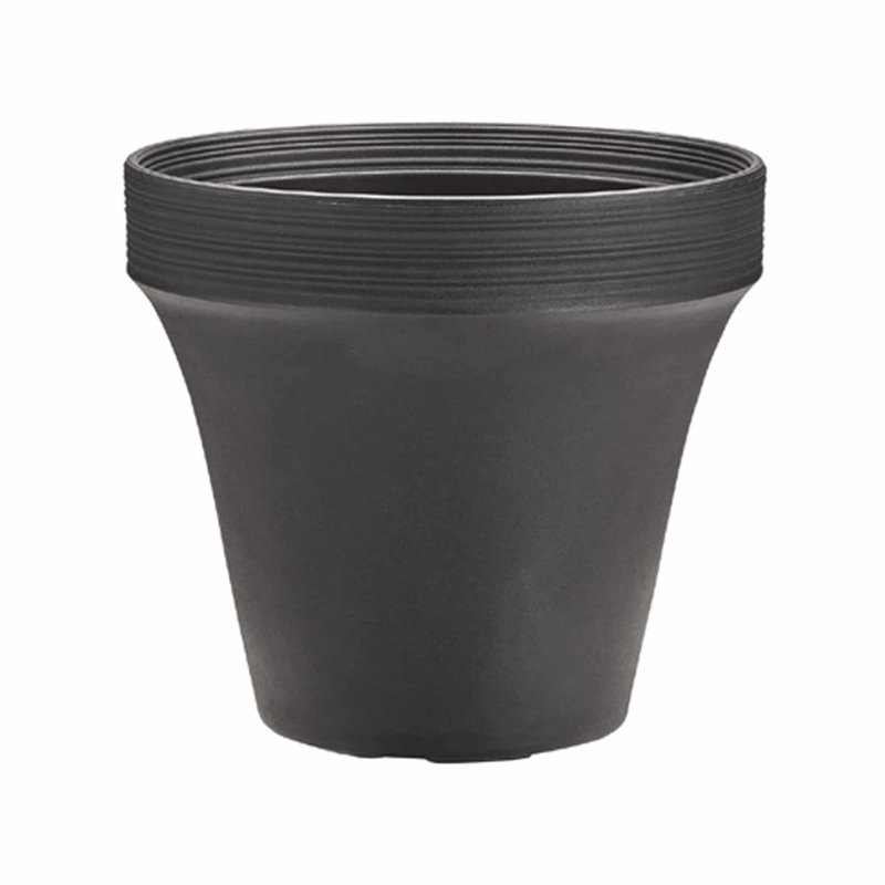 Pot de fleurs en plastique recyclé Ridge intérieur / extérieur Ridge, H 22 po x l 22 po x P 22 po, Noir, noir, noir, noir