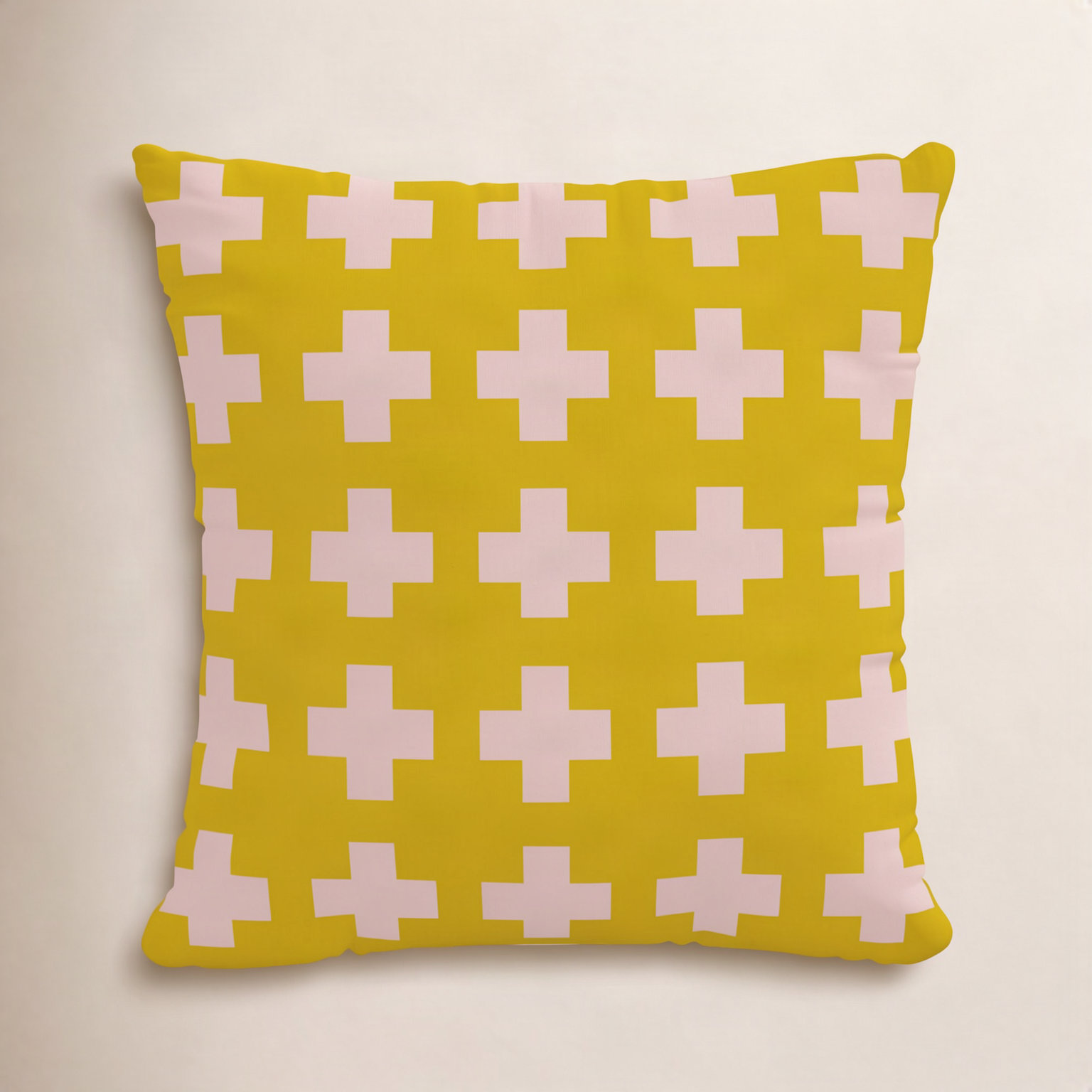 Dema Throw Pillow, 18" x 18", Yellow