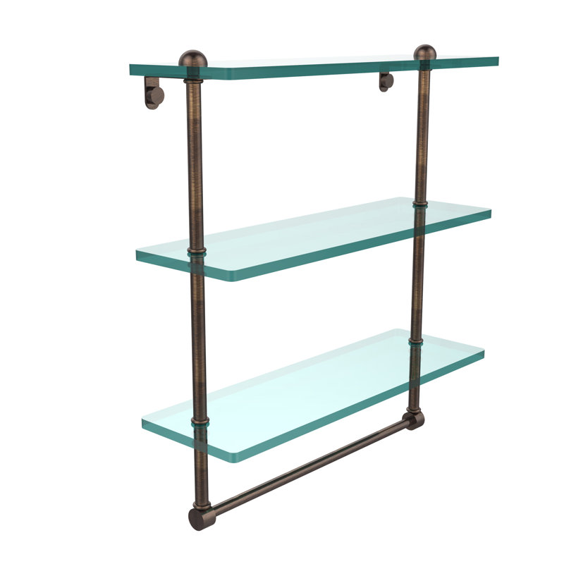 Gober 3 Piece Tiered Shelf with Towel Bar, 16", Venetian Bronze