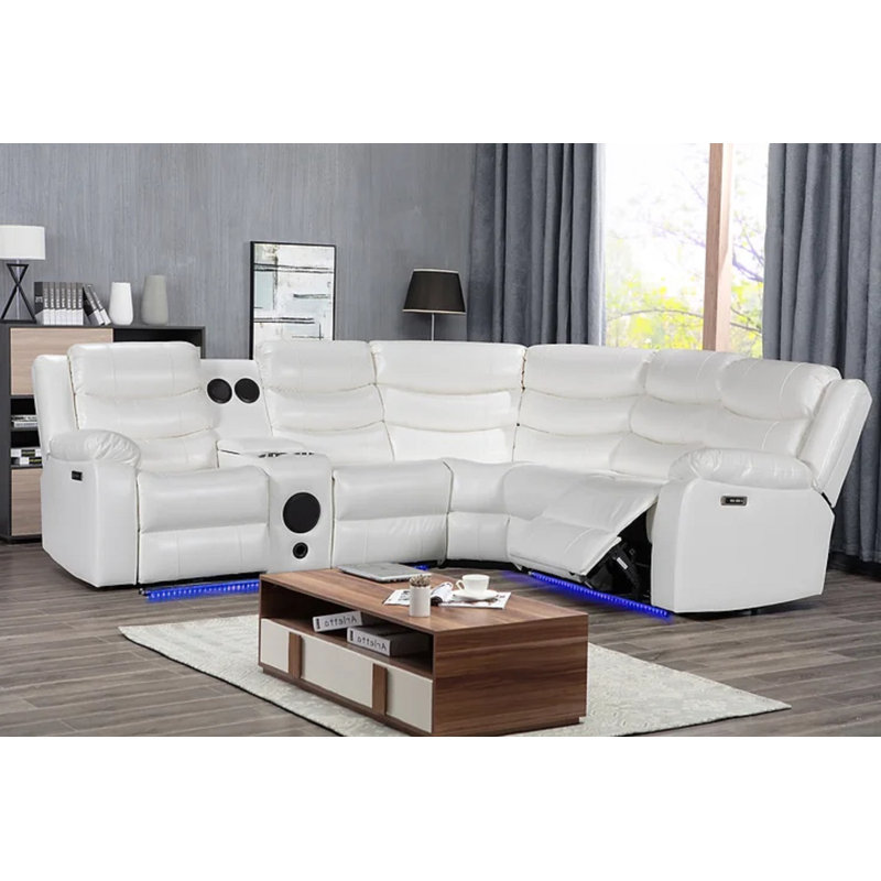 Canapé modulaire en cuir 5 pièces Lakeishia