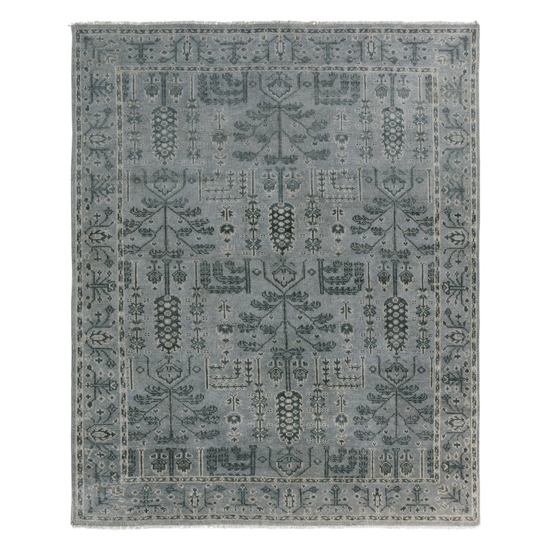 Jaipur Living Ginerva SLN15 Handknotted Vintage Look Gray and Cream Area Rug (12'x15'), Rectangle 8'6" x 11'6"