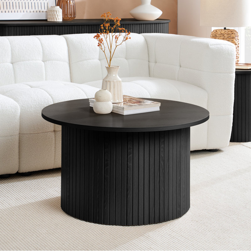 Suire Drum Coffee Table, Black