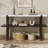 Retro Elegant Console Table with Marble-Effect Top and Versatile Storage Solutions-768201784
