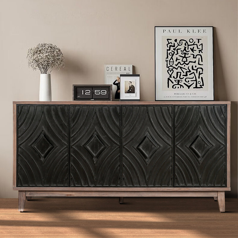 Rebecka Wooden Storage Cabinet, Antique Black