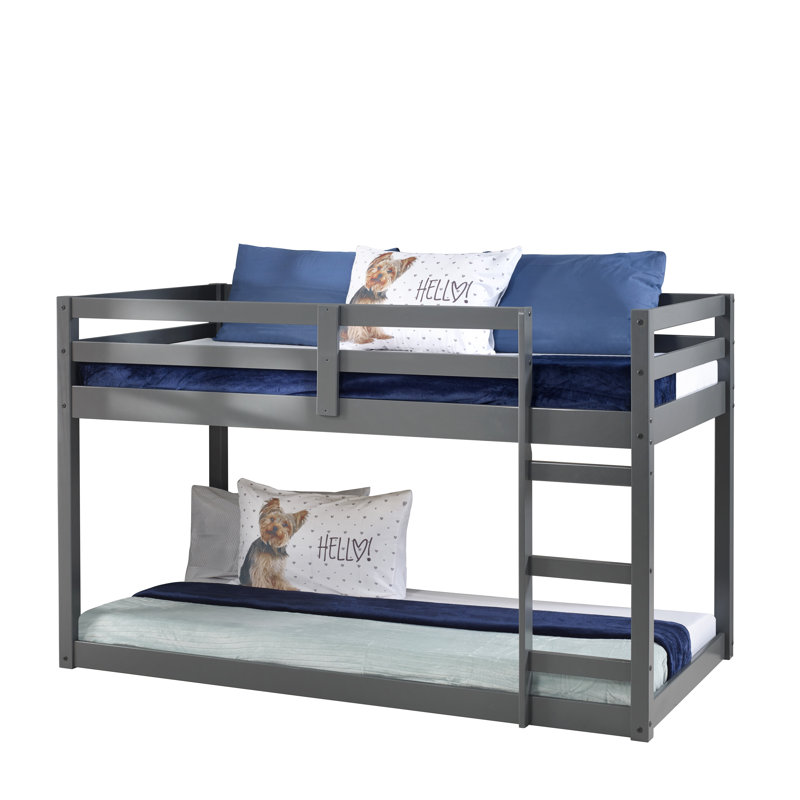 Lit mezzanine simple avec échelle, gris
