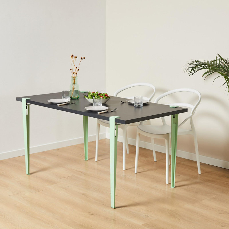 Ferro Beech Dining Table, 75cm H x 60cm L x 120cm W, Anthracite, Mint