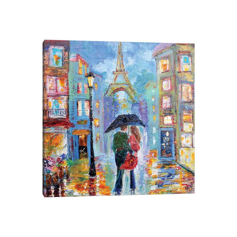 Paris Twilight Romance by Karen Tarlton - Wrapped Canvas Painting, 45.72 cm H x 45.72 cm W x 1.91 cm D