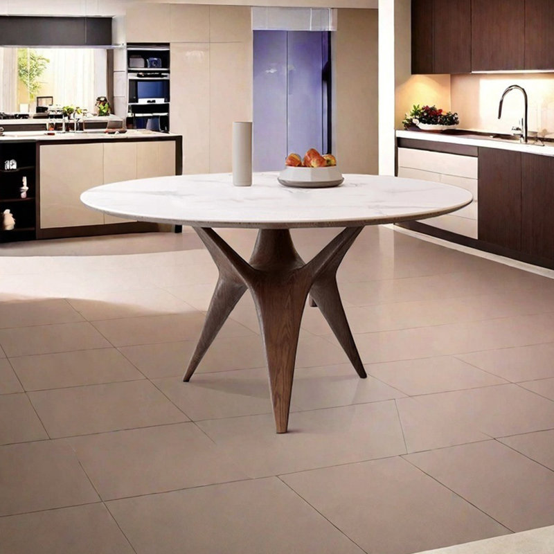Table de salle à manger en bois de frêne ardoise, H 29,52 po x L 53,14 po x l 53,14 po
