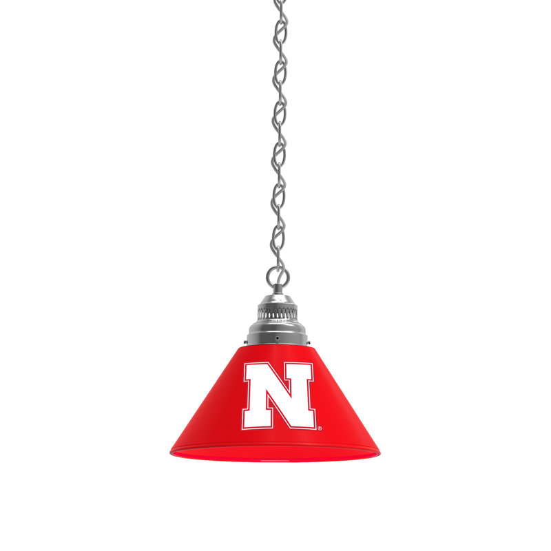 1 - Light Single Pendant, Chrome, Nebraska Cornhuskers