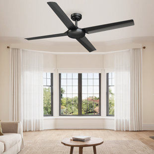 Kellogg 56 inch Indoor/Outdoor Matte Black Ceiling Fan with Remote Control
