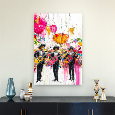 Vibrant Mariachi Fiesta Abstract Traditional Wall Art