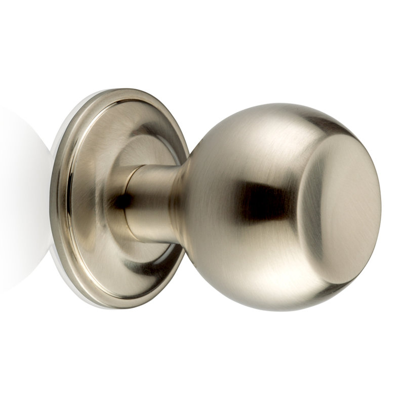 Poignée ronde Balley de 1,26 po de diamètre, Nickel brossé