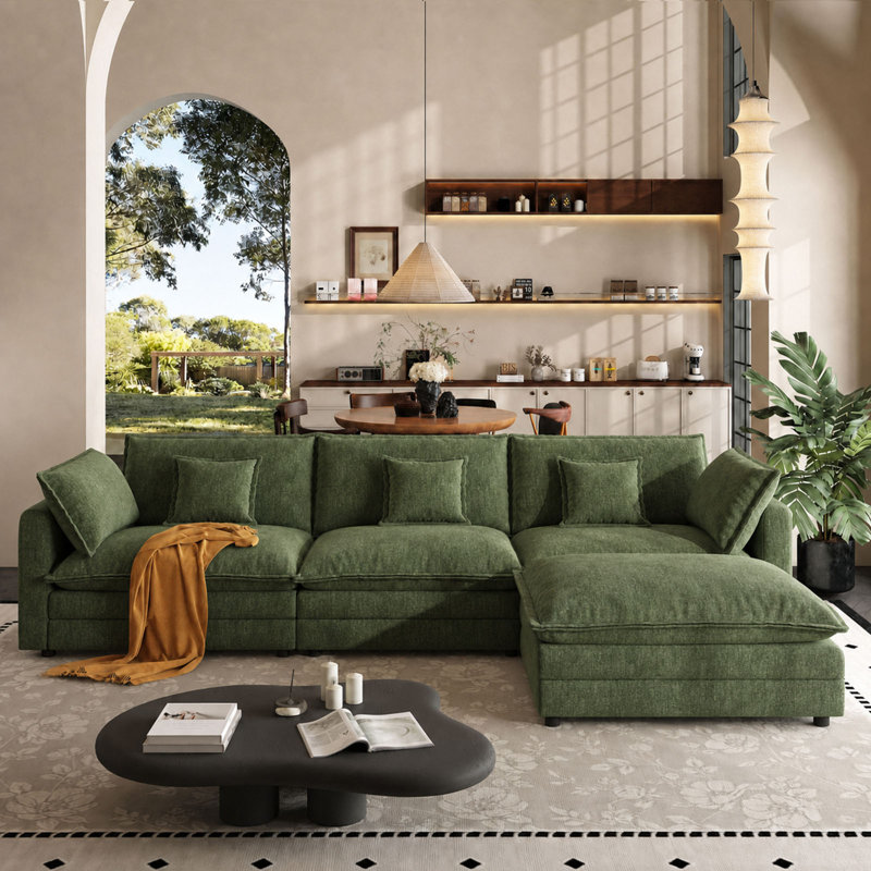 Canapé modulaire en L 113,77 po Comfy, Green