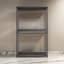 Gin Modular Closet System, 3 Rustic Grey Shelves, 2 Hanging Rods, Black-100547221
