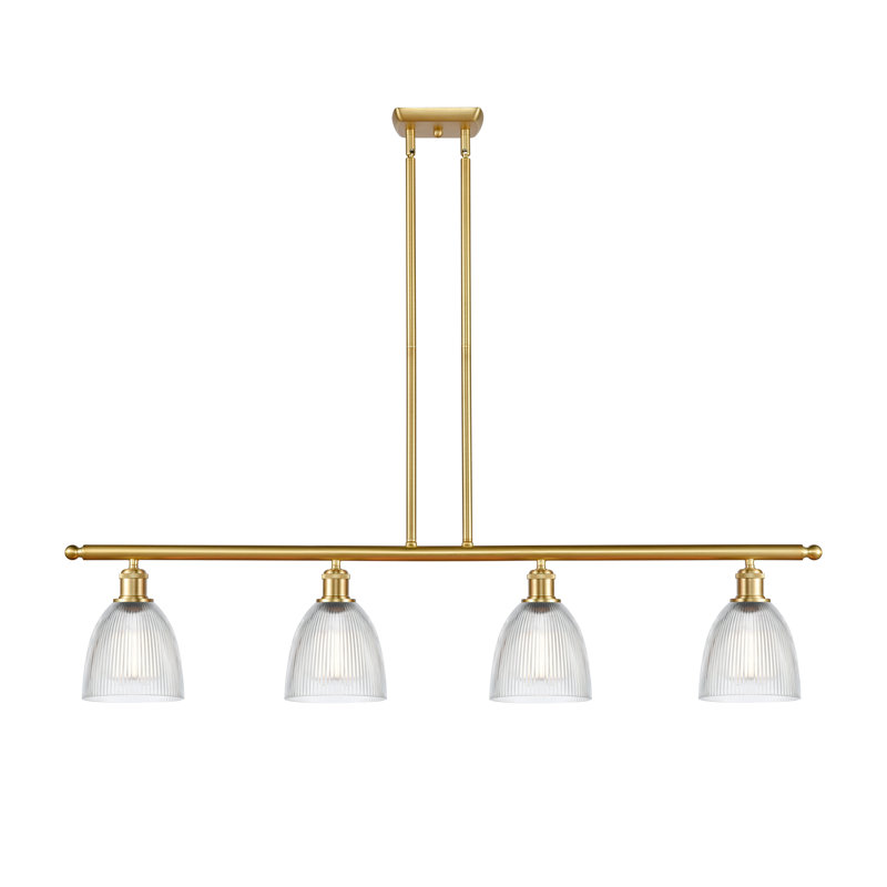 Luminaire suspendu en forme de dôme pour îlot de cuisine à 4 lumières Asdsit, Ampoule non incluse, Or satiné