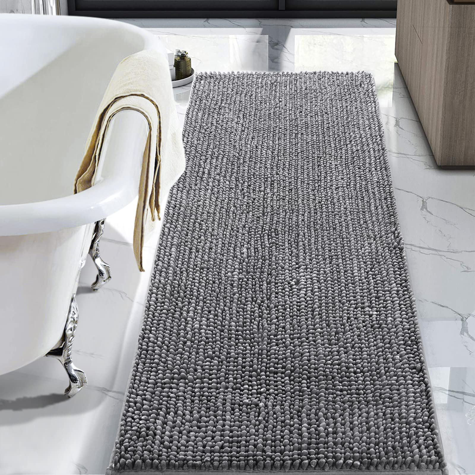 Latitude Run® Luxury Bathroom Rug Runner Non Slip Chenille Bath Rugs ...