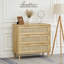 Armoire de rangement 31,50 "à 3 tiroirs en rotin