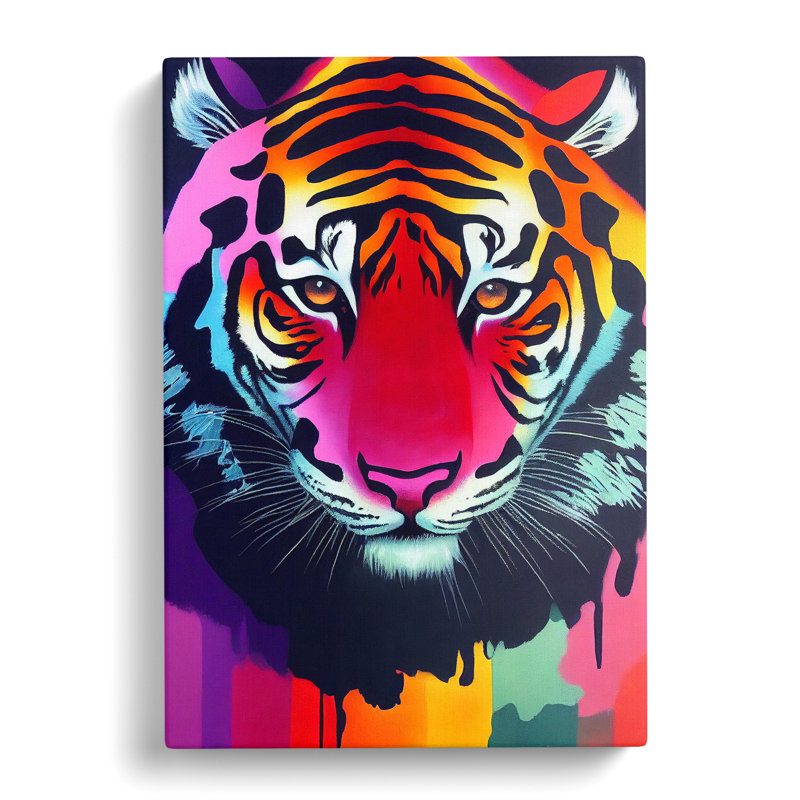 Painted Tiger No.6 Abstract - Wall Art, Wrapped Canvas, 50cm H x 35cm W, No Matte