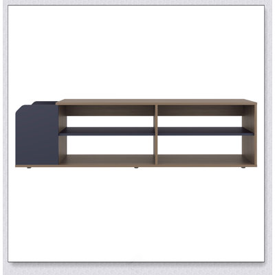 Solene TV Stand With Open Shelves For Various Modern Storage, Media Console For Living Room Oak