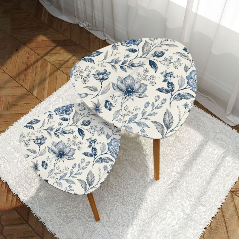 Ensemble de 2 tables basses gigognes Triangle
