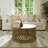 Stella Farmhouse Solid Wood Handmade Round Drum Coffee Table