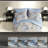 Elegant 7-piece Bedding Sets, Polyester Comforter With Floral Design, Beige And Blue, Queen Size