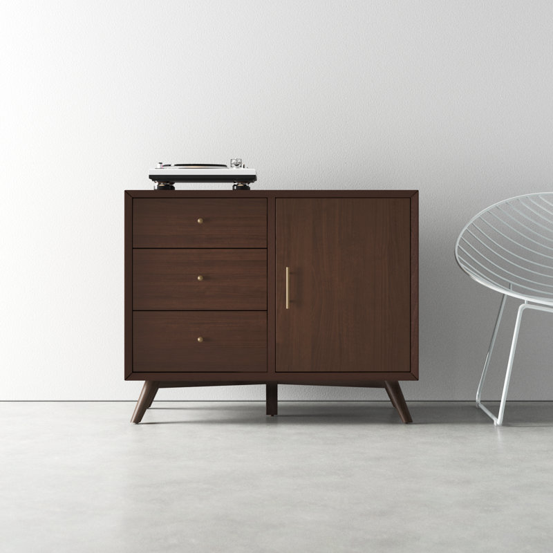 Williams Solid and Manufactured Wood Accent Cabinet, Walnut