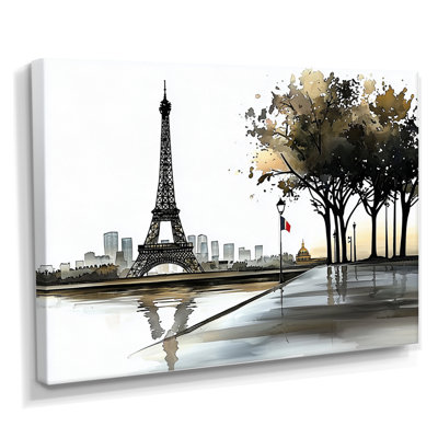 Abstract Paris Eiffel Twilight Tower IV - France Canvas Wall Art