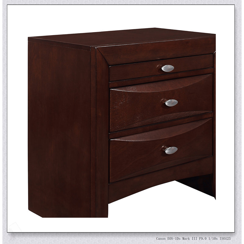 Table de chevet LUCILLE MERLOT, Noyer brun