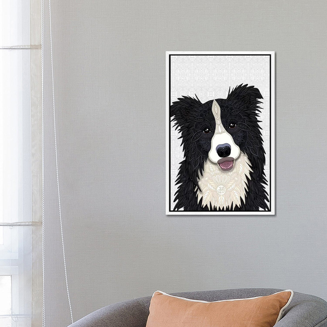 Niedlicher Border Collie von Angelika Parker - Galerie-verpackte Leinwand Giclée auf Leinwand