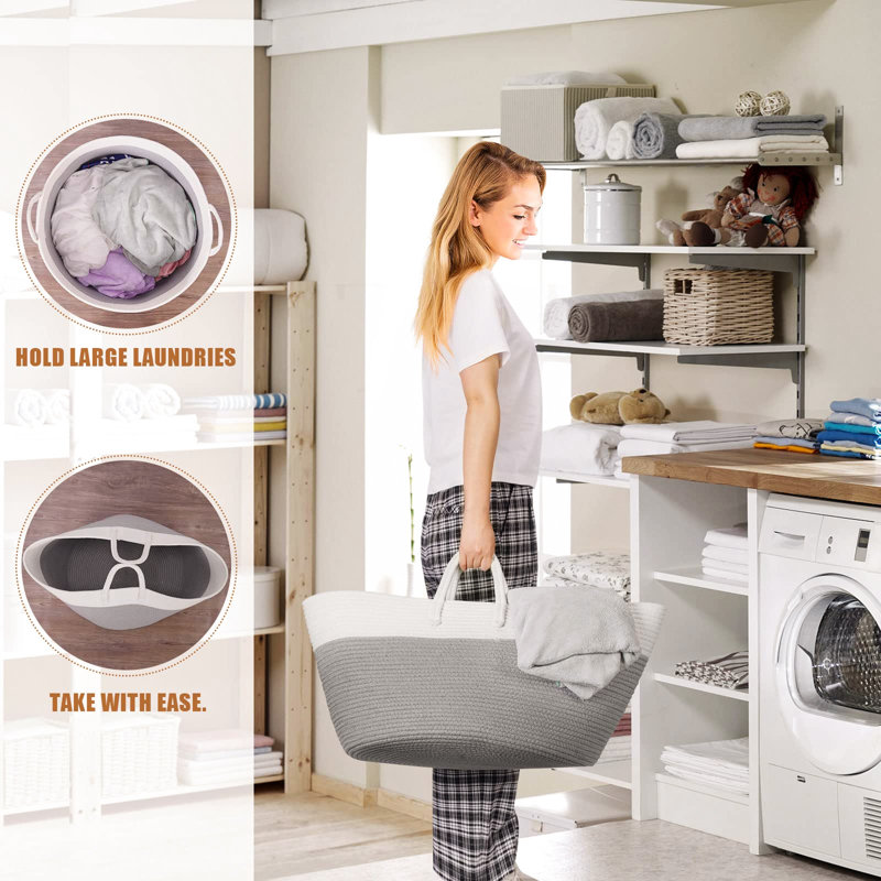 Fabric Laundry Basket with Handles