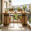 Table de bar - Panneau de fibres à densité moyenne - 1 pièce - Table de bar - Brun - Style rétro