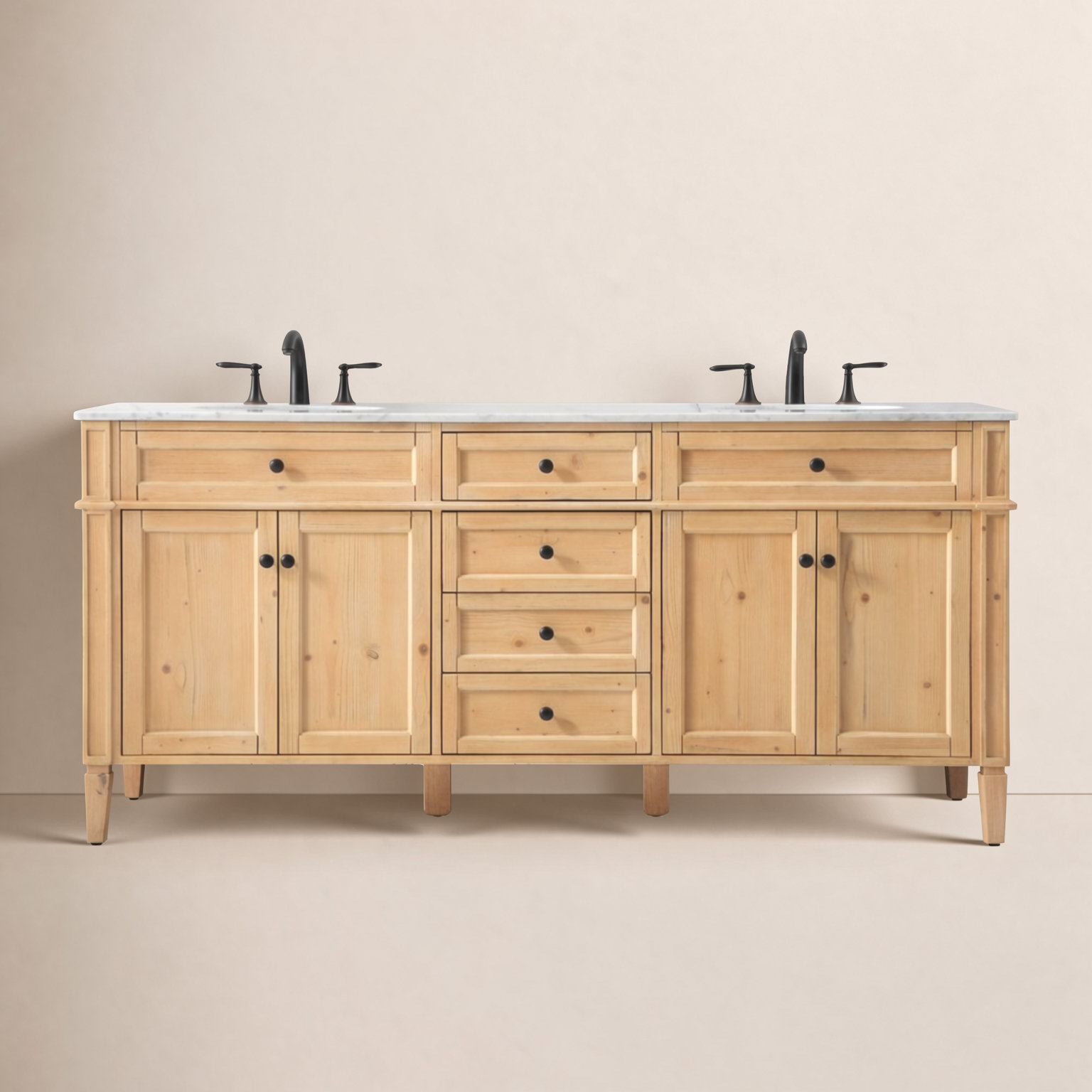 Rivers 72'' Double Bathroom Vanity, Natural