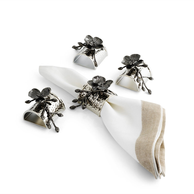 Black Orchid Napkin Ring