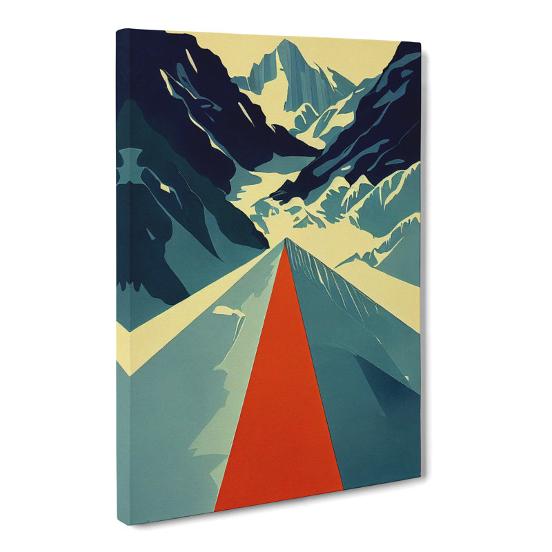 CAN-V0523-1089X Glacier Retro - Wrapped Canvas Print, 50cm H x 35cm W x 3cm D
