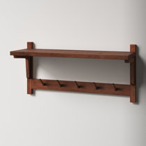 AllModern Shea Poplar Floating Shelf with Hooks & Reviews