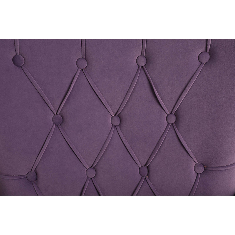 Chaise berçante en bois massif et manufacturé, Velours mauve lavande