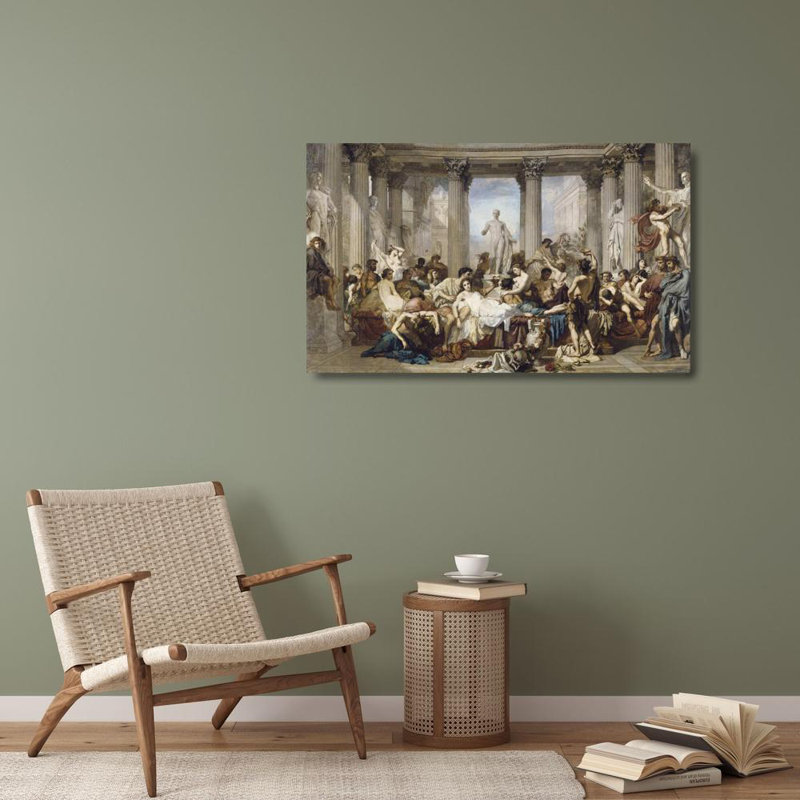 "Romans pendant la décadence" par Thomas Couture - Art mural sur toile tendue avec châssis, H 40 po x l 28 po