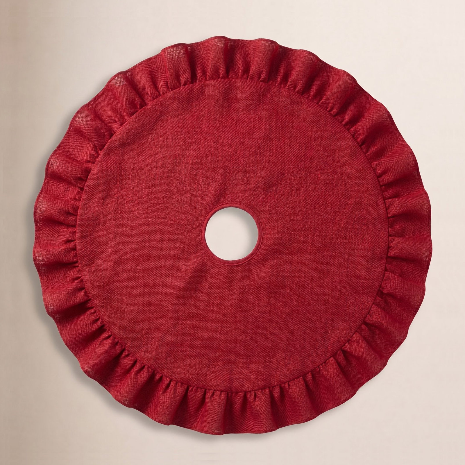 Burlap Collection Burlap Tree Skirt, 84", Red