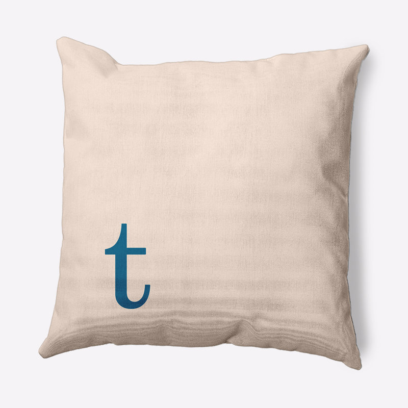 Coussin décoratif moderne Modern Monogram, Automne bleu, 16 po x 16 po, T