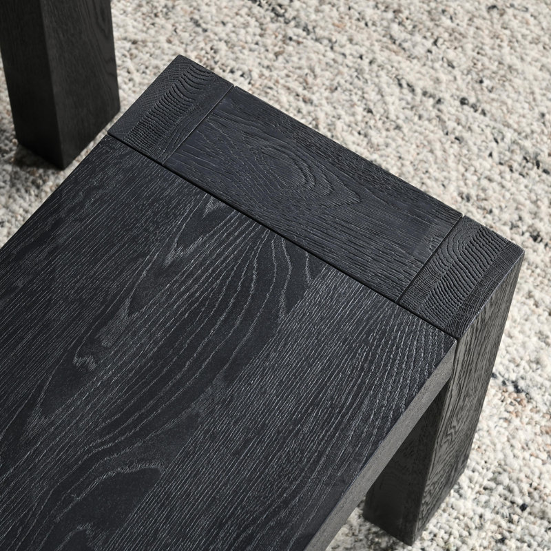 Table de salle à manger et banc de salle à manger Abhay, Noir