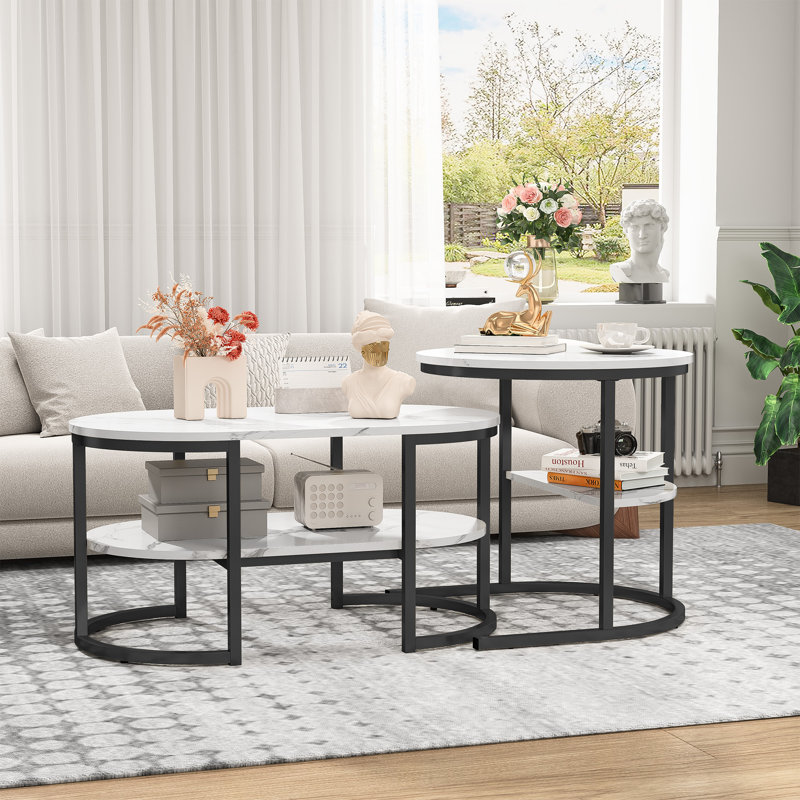 Akeira Coffee Table with Storage, Black