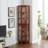 Corner Curio Cabinet With 4 Adjustable Tempered Glass Shelves And Lighting System-372488496