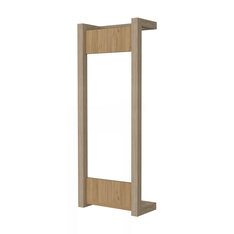 Natural Oak Towel Rack With Wall-Mounted Design