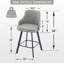 Tabouret de comptoir pivotant rembourré en cuir avec dossier haut (ensemble de 3)-1062960134-1062960129-1062417567