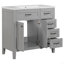 Meuble-lavabo 36 po avec lavabo, armoire de salle de bain blanche avec tiroirs, structure solide et panneau de fibres à densité moyenne-261767485