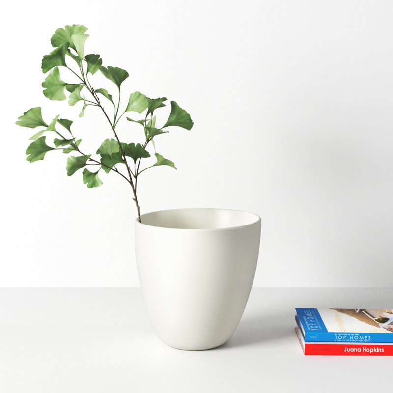 Elma Handmade Ceramic Table Vase, 16" H x 15.75" W x 5.5" D, White